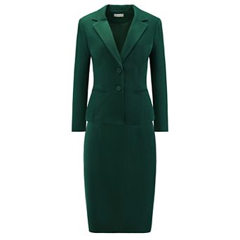 Women's 2 pc Suit Skirt Set Business Formal Blazer and Pencil Skirt