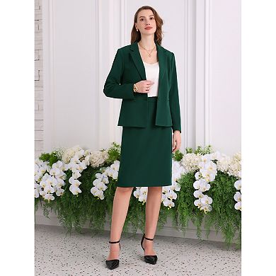 Women's 2 Piece Suit Skirt Set Business Formal Blazer and Pencil Skirt