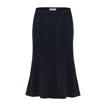 Women's Elegant Mermaid Skirt Casual Work High Waist A-Line Midi Fishtail Skirt