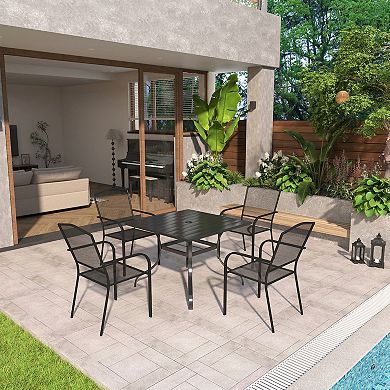 Mondawe 5 Pcs Outdoor Dining Set,Purchase Set Limited Time Get A Free Parasol(Random Styles&Colors)