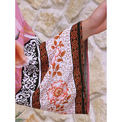 Women's Kimono Robes with Belt Loose Fit Causal Beach Bikini Swimsuit Floral Print Cover Up
