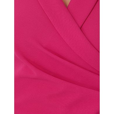 Wrap V Neck Casual Work Tops for Women's Blouse Business Dressy Asymmetrical Shirts