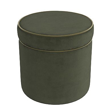 HomePop Ava Vevlet Storage Ottoman