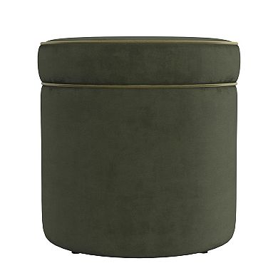 HomePop Ava Vevlet Storage Ottoman