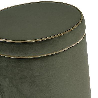 HomePop Ava Vevlet Storage Ottoman
