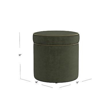HomePop Ava Vevlet Storage Ottoman