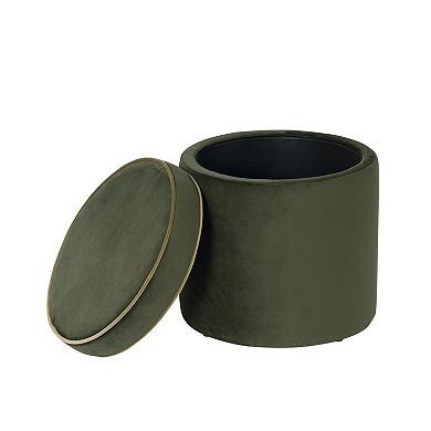 HomePop Ava Vevlet Storage Ottoman