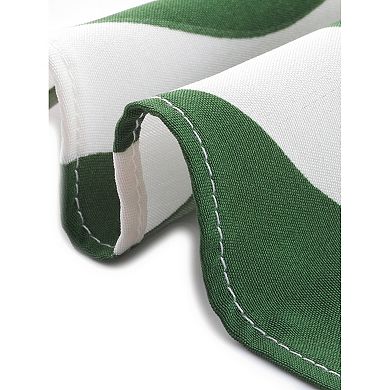 Printed Peplum Top for Women's Flutter Sleeves Elastic Waist Belt Wrap V Neck Blouse