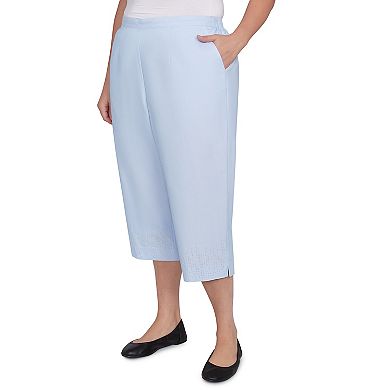 Plus Size Alfred Dunner Heat Set Embroidered Capris