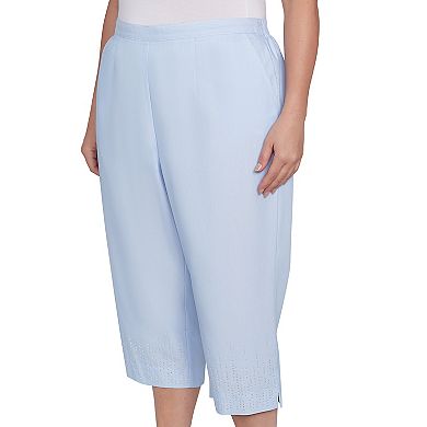 Plus Size Alfred Dunner Heat Set Embroidered Capris