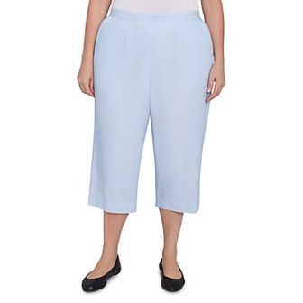 Plus Size Alfred Dunner Heat Set Embroidered Capris