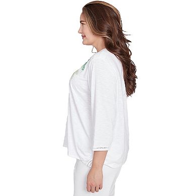 Plus Size Alfred Dunner Embroidered Pineapple Top
