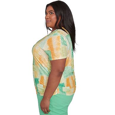 Plus Size Alfred Dunner Textured Patch Short Sleeve Tee