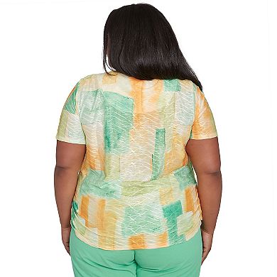Plus Size Alfred Dunner Textured Patch Short Sleeve Tee
