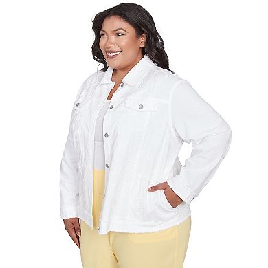 Plus Size Alfred Dunner Soutache Fringe Trim Jacket