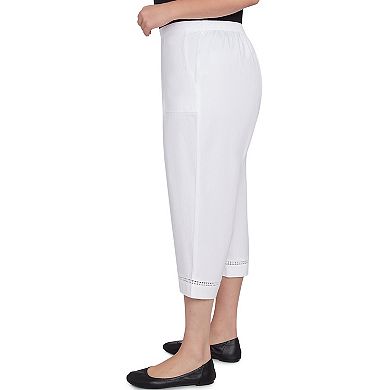 Plus Size Alfred Dunner Lace Dotted Trim Capri Pants