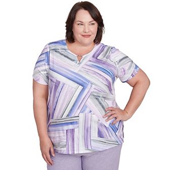 Plus Size Alfred Dunner Brushstroke Stained Glass Tee