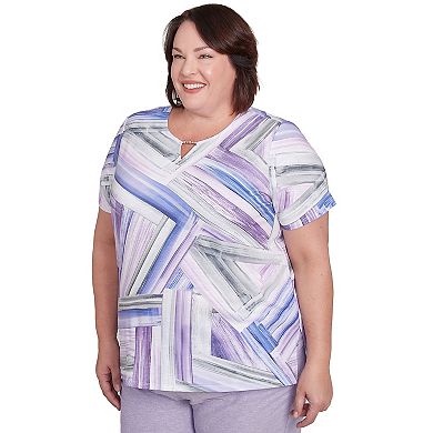 Plus Size Alfred Dunner Brushstroke Stained Glass Tee