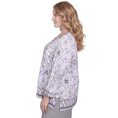 Plus Size Alfred Dunner Border Medallion Kaleidoscope Top