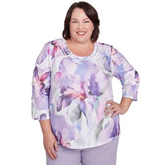 Plus Size Alfred Dunner Dramatic Flower Top