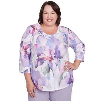 Plus Size Alfred Dunner Dramatic Flower Top