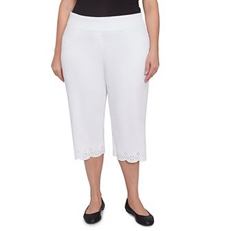 Plus Size Alfred Dunner Eyelet Cuff Capris