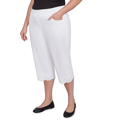 Plus Size Alfred Dunner Eyelet Cuff Capris