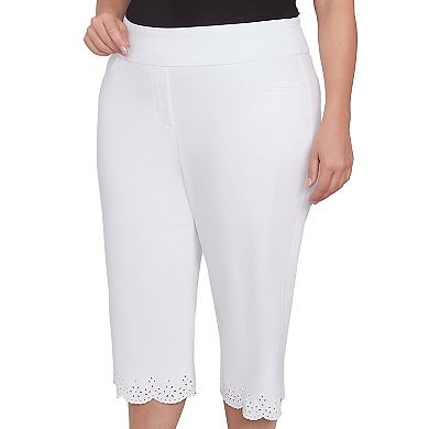 Plus Size Alfred Dunner Eyelet Cuff Capris