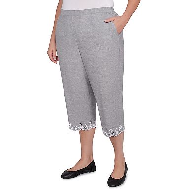Plus Size Alfred Dunner Eyelet Embroidered Capri Pants