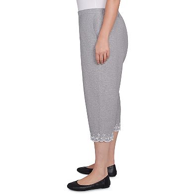 Plus Size Alfred Dunner Eyelet Embroidered Capri Pants