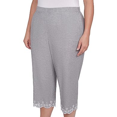 Plus Size Alfred Dunner Eyelet Embroidered Capri Pants
