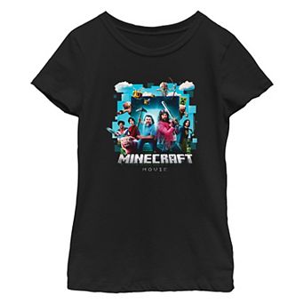 Girls 7-16 Minecraft Movie Poster Graphic Tee