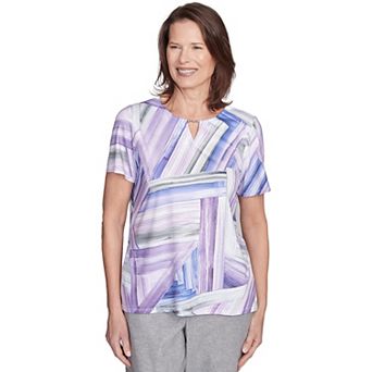Petite Alfred Dunner Brushstroke Stained Glass Tee