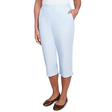 Petite Alfred Dunner Heat Set Embroidered Capri Pants