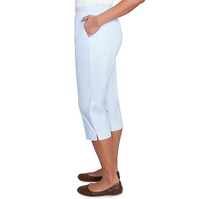 Petite Alfred Dunner Heat Set Embroidered Capri Pants