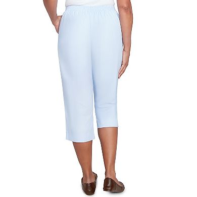 Petite Alfred Dunner Heat Set Embroidered Capri Pants