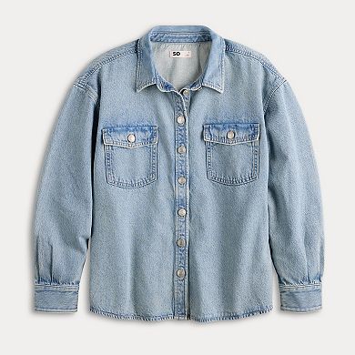 Juniors' SO Denim Shirt