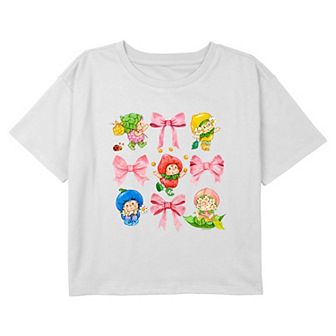 Girls 7-16 Strawberry Shortcake Baby Bows Cropped Graphic Tee