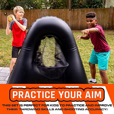 Nerf Inflatable Proshot Kids Football + Blaster Target Game Set