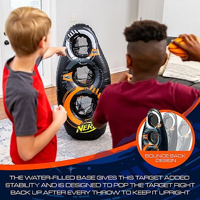 Nerf Inflatable Proshot Kids Football + Blaster Target Game Set
