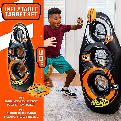 Nerf Inflatable Proshot Kids Football + Blaster Target Game Set