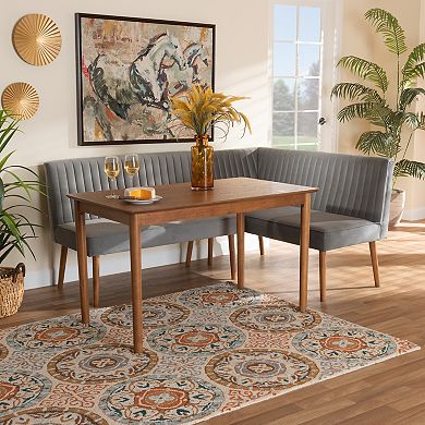 Baxton Studio Alvis Dining Nook 3-Piece Set