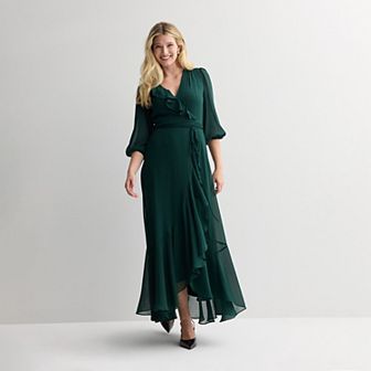 Women's Maison Tara Flowy Ruffle Faux Wrap Maxi Dress