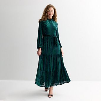 Women's Maison Tara Flocked Velvet Jacquard Maxi Dress