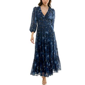 Women's Maison Tara Ruched V-Neck Tiered Maxi Dress