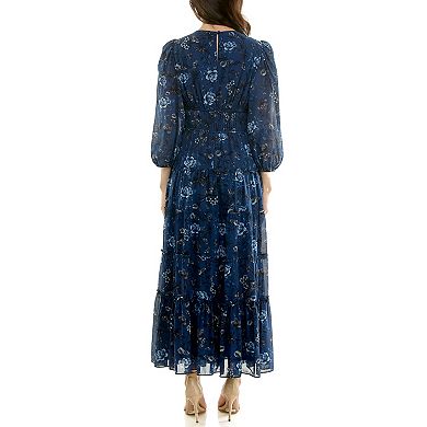 Women's Maison Tara Ruched V-Neck Tiered Maxi Dress
