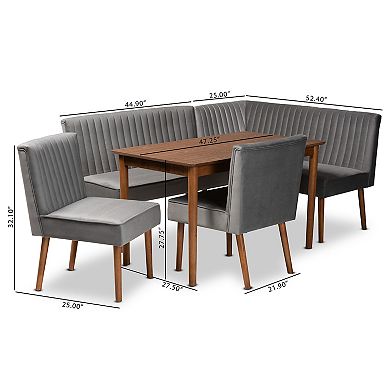 Baxton Studio Alvis Dining Nook 5-Piece Set