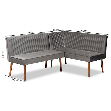 Baxton Studio Alvis Dining Nook 2-Piece Set