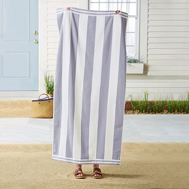 Madelinen Oversized Premium Cotton Cabana Stripe Beach Towel 4-pk.