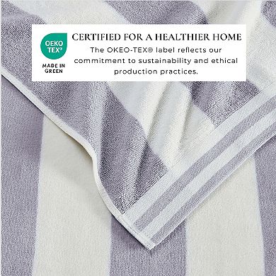 Madelinen Oversized Premium Cotton Cabana Stripe Beach Towel 4-pk.